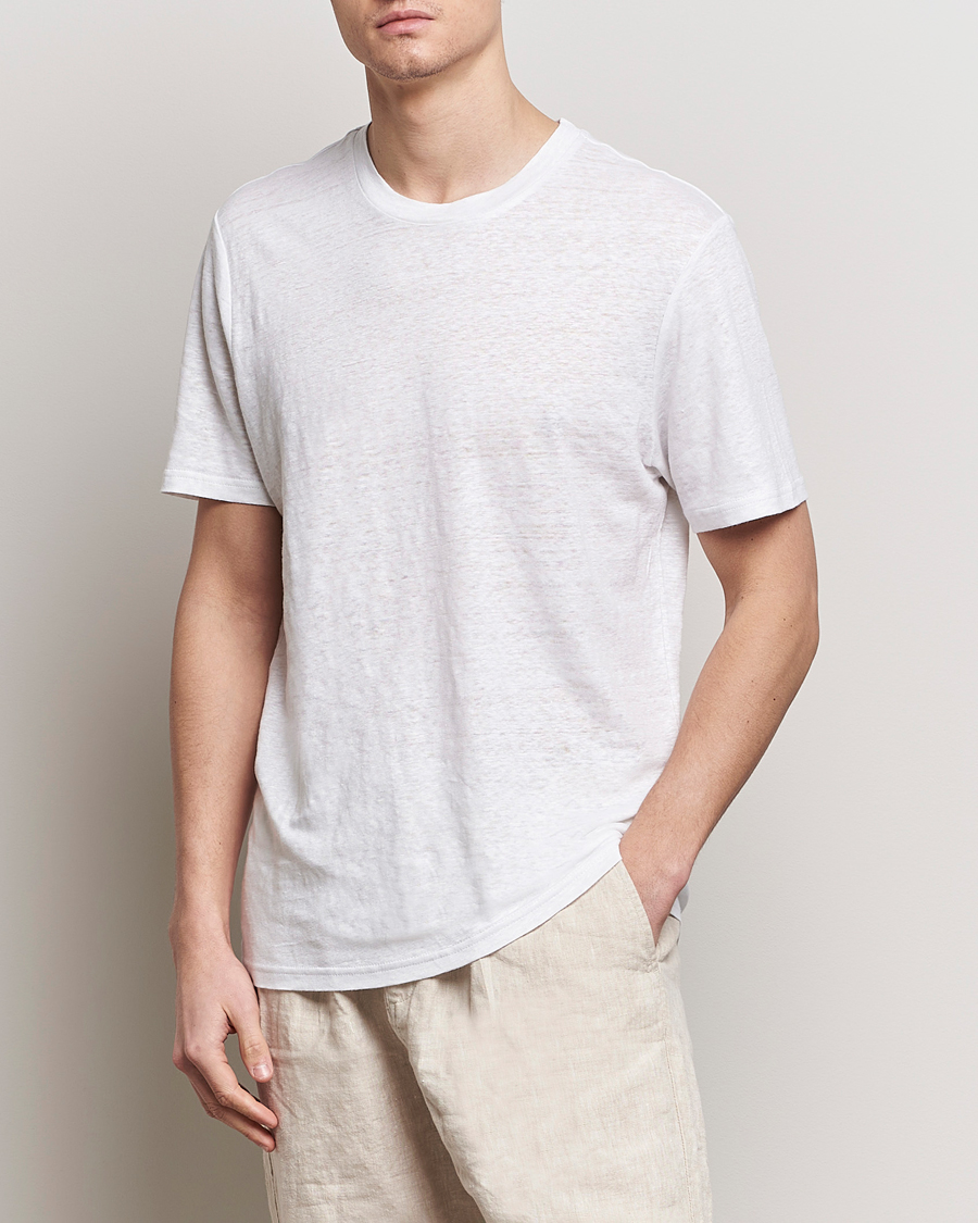 Heren | T-shirts | KnowledgeCotton Apparel | Organic Linen T-Shirt Bright White