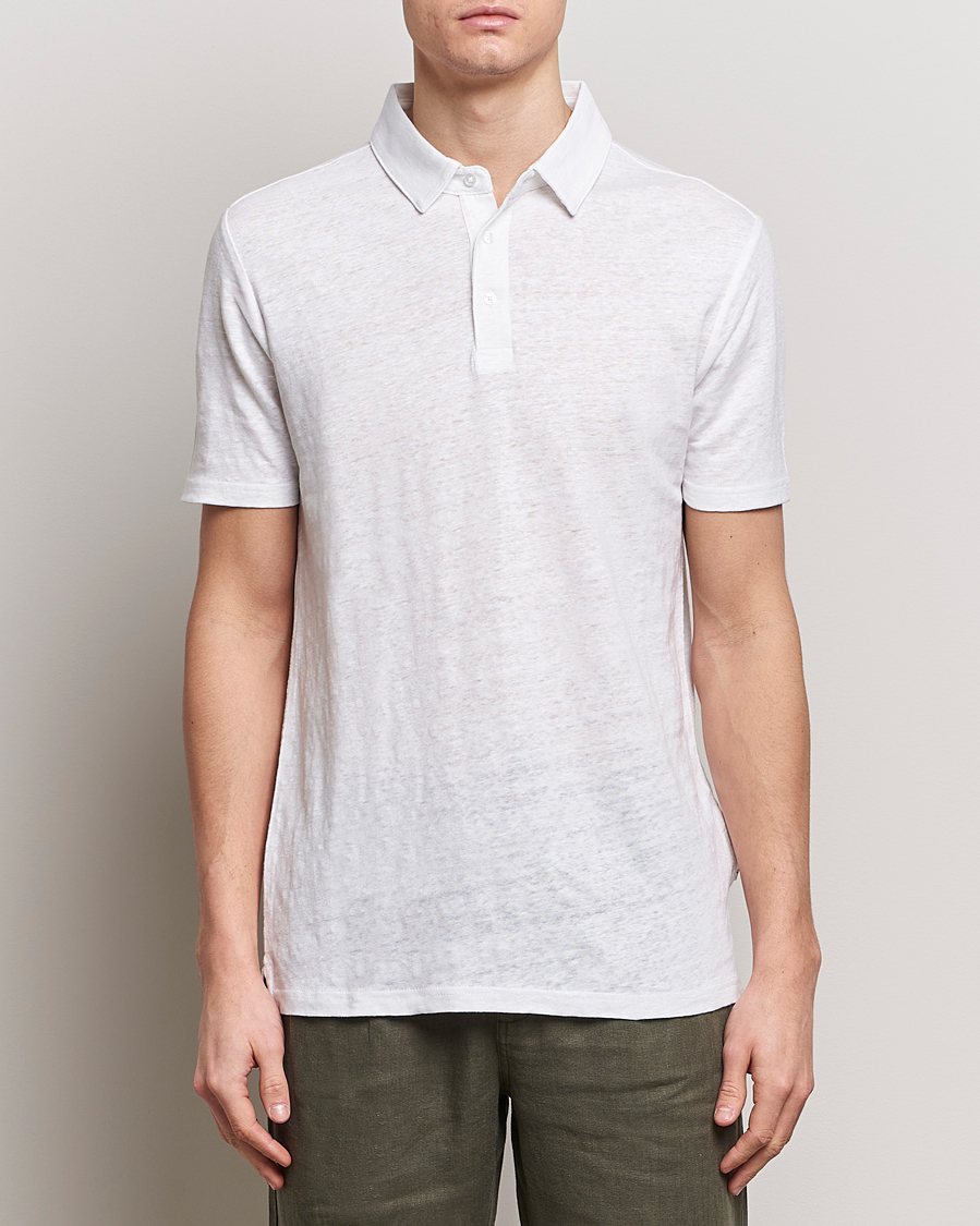 Heren | KnowledgeCotton Apparel | KnowledgeCotton Apparel | Regular Linen Polo Bright White