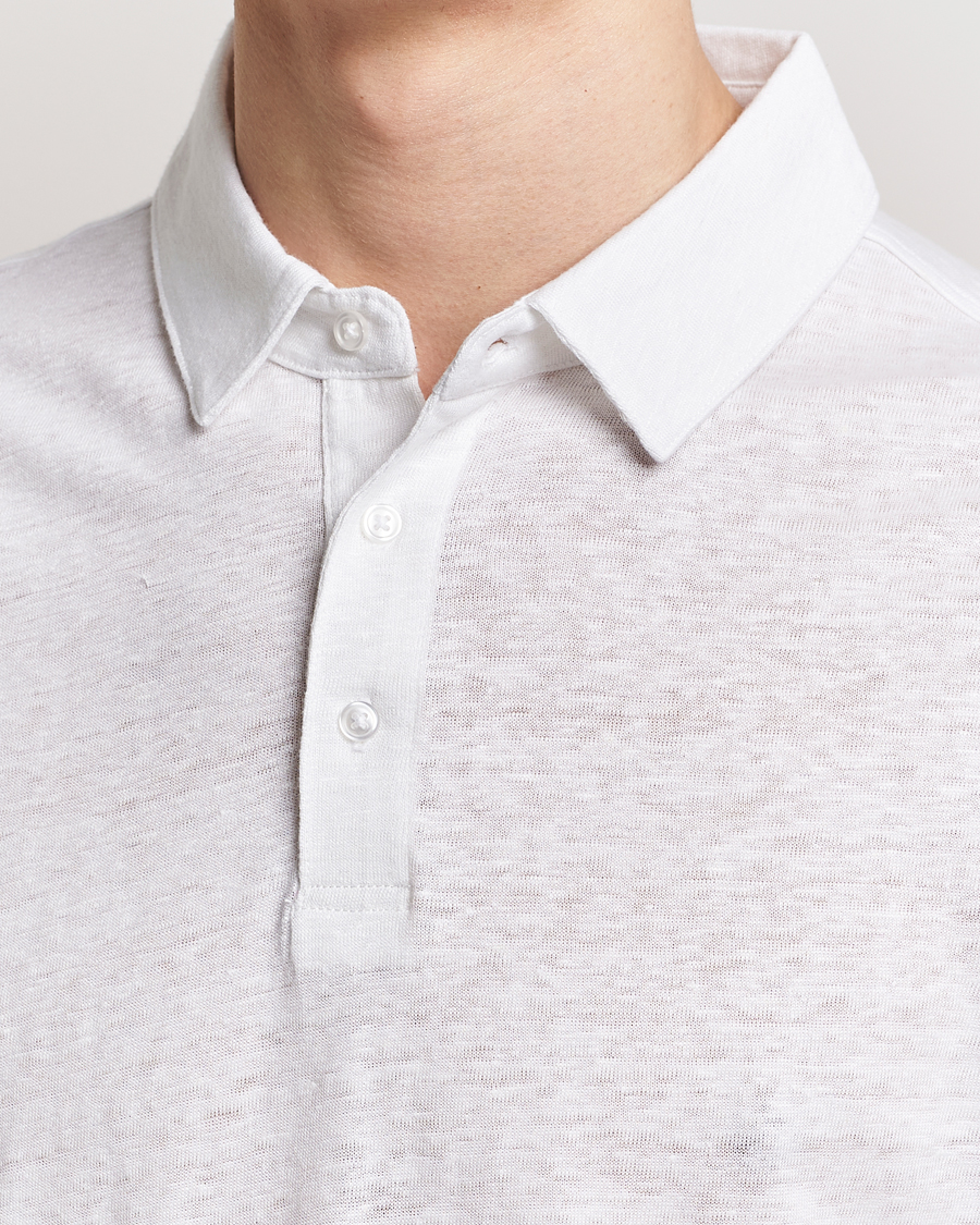 Heren | Polo's | KnowledgeCotton Apparel | Regular Linen Polo Bright White