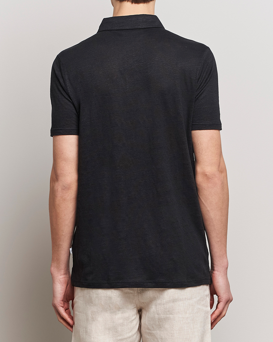 Heren | Polo's | KnowledgeCotton Apparel | Regular Linen Polo Black
