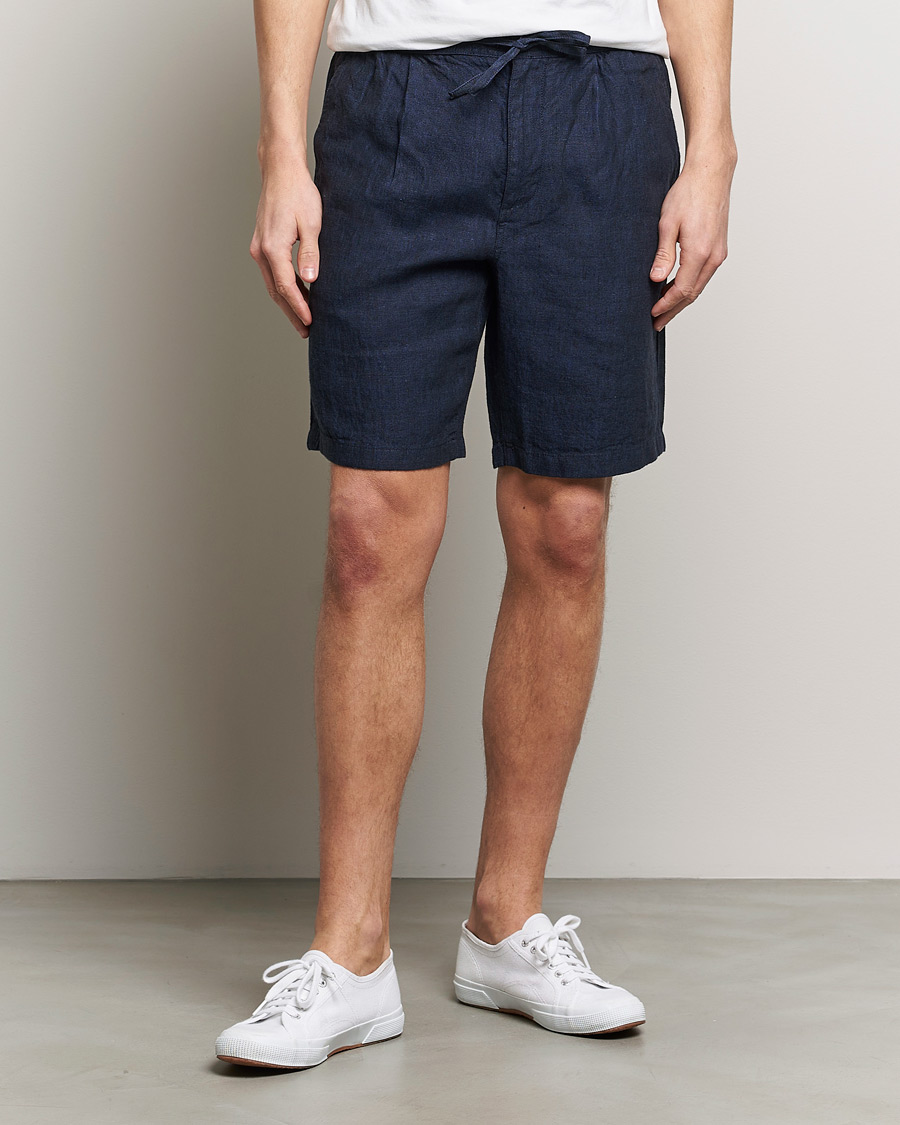 Heren |  | KnowledgeCotton Apparel | Loose Linen Shorts Total Eclipse