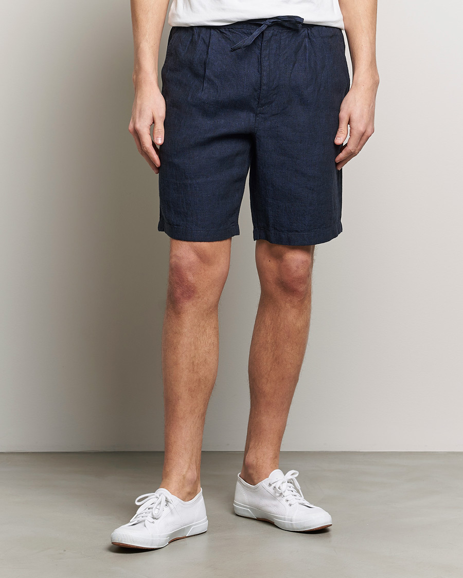 Heren | Linnen shorts | KnowledgeCotton Apparel | Loose Linen Shorts Total Eclipse