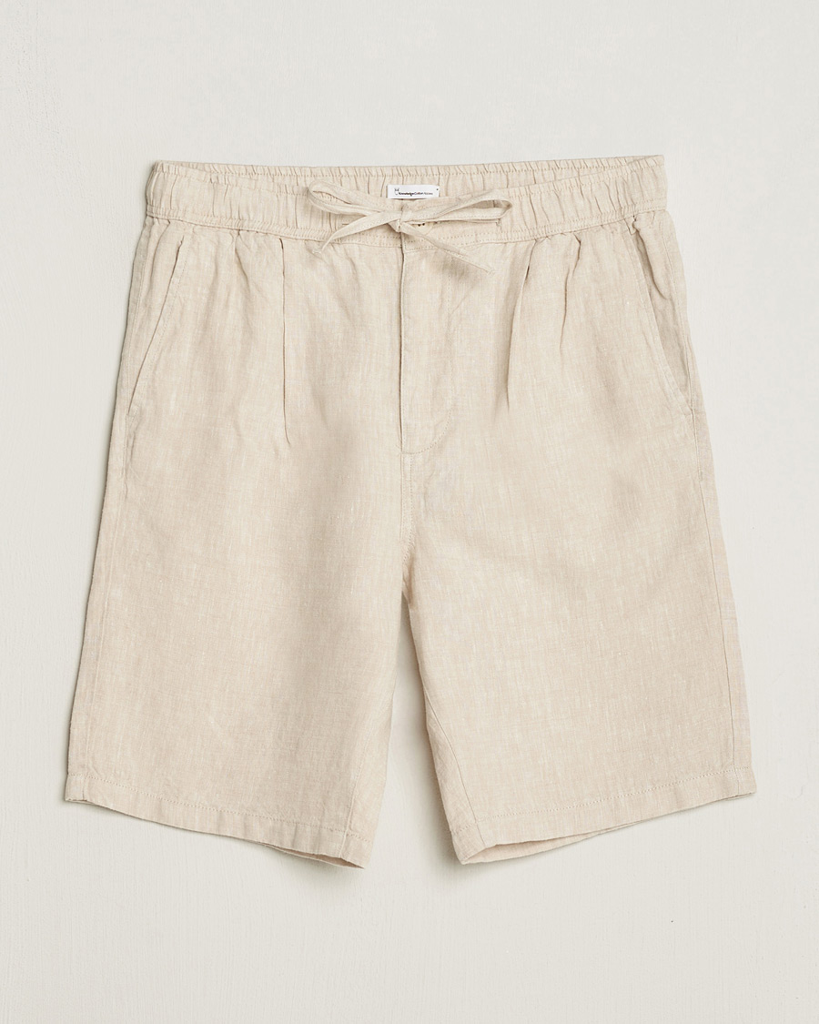 Heren | Korte broek | KnowledgeCotton Apparel | Loose Linen Shorts Light Feather Grey