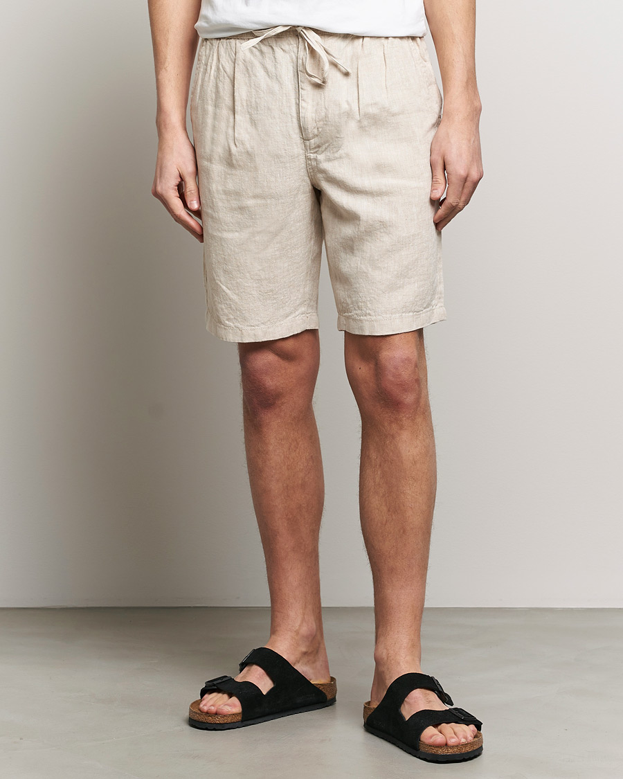 Heren | Korte broek | KnowledgeCotton Apparel | Loose Linen Shorts Light Feather Grey