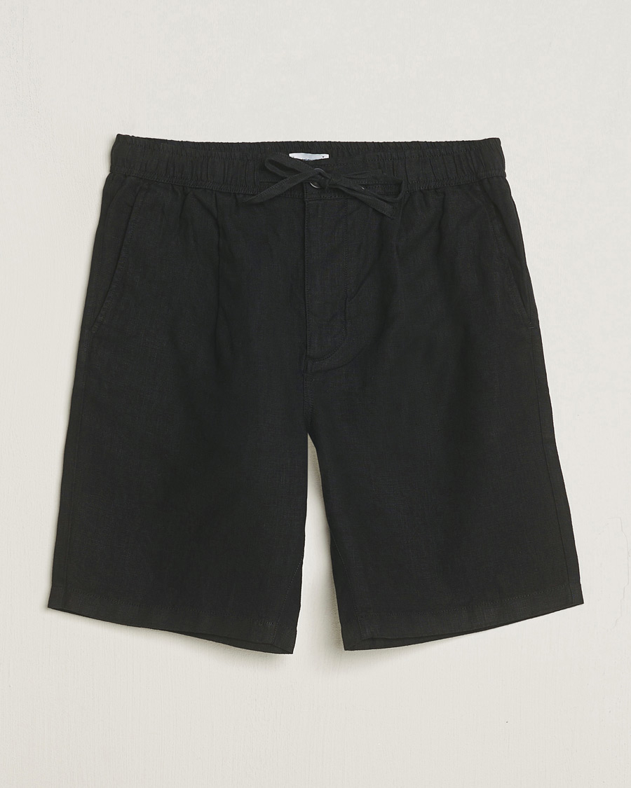 Heren | Korte broek | KnowledgeCotton Apparel | Loose Linen Shorts Jet Black