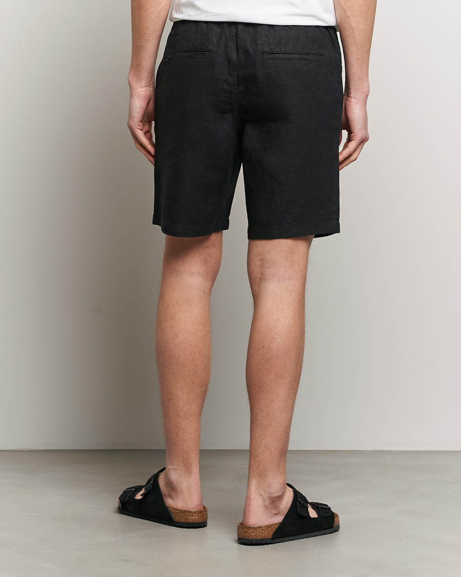 Heren | Korte broek | KnowledgeCotton Apparel | Loose Linen Shorts Jet Black
