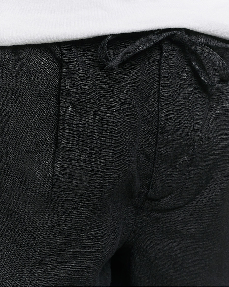 Heren | Korte broek | KnowledgeCotton Apparel | Loose Linen Shorts Jet Black