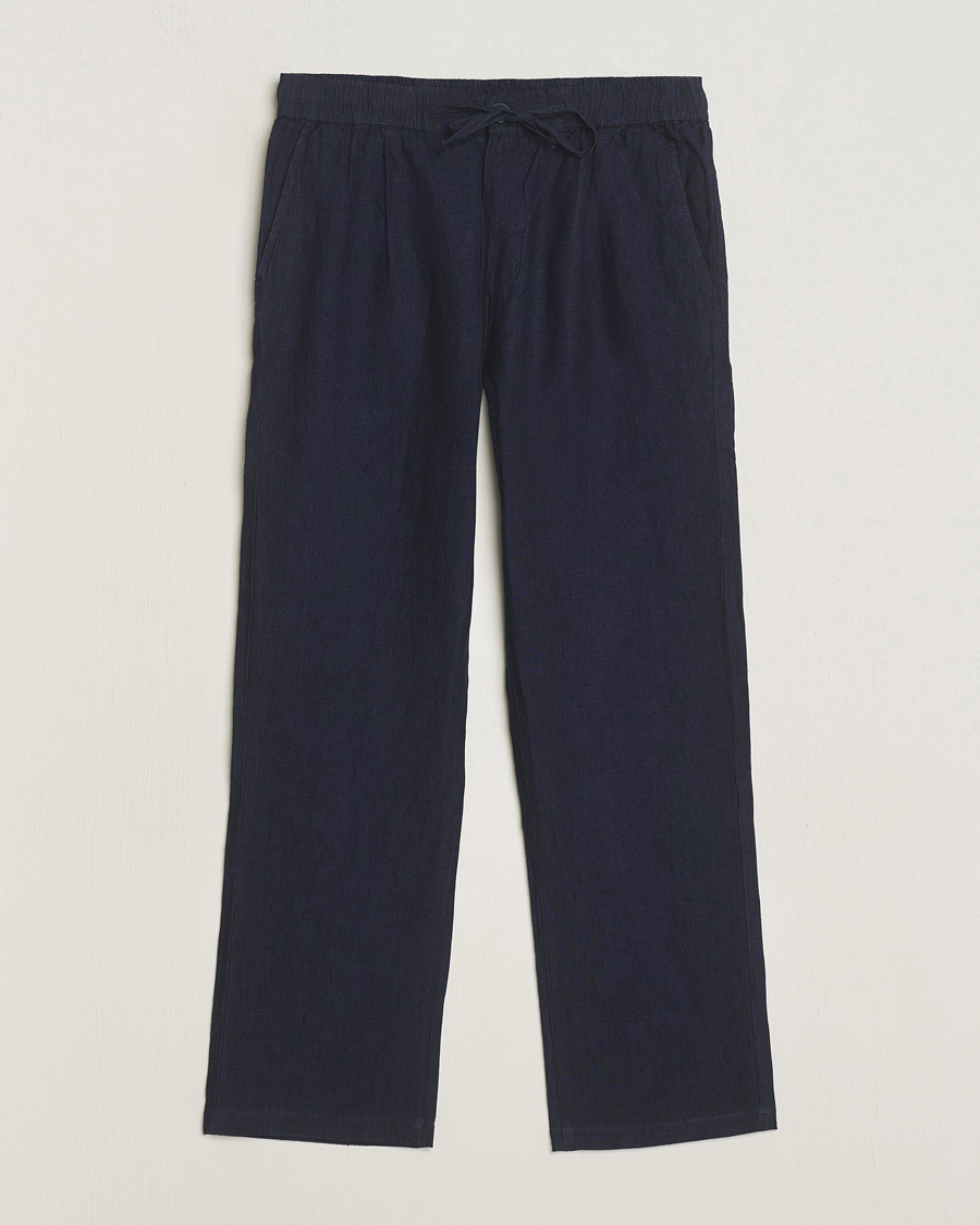 Heren | Broeken | KnowledgeCotton Apparel | Loose Linen Pants Total Eclipse