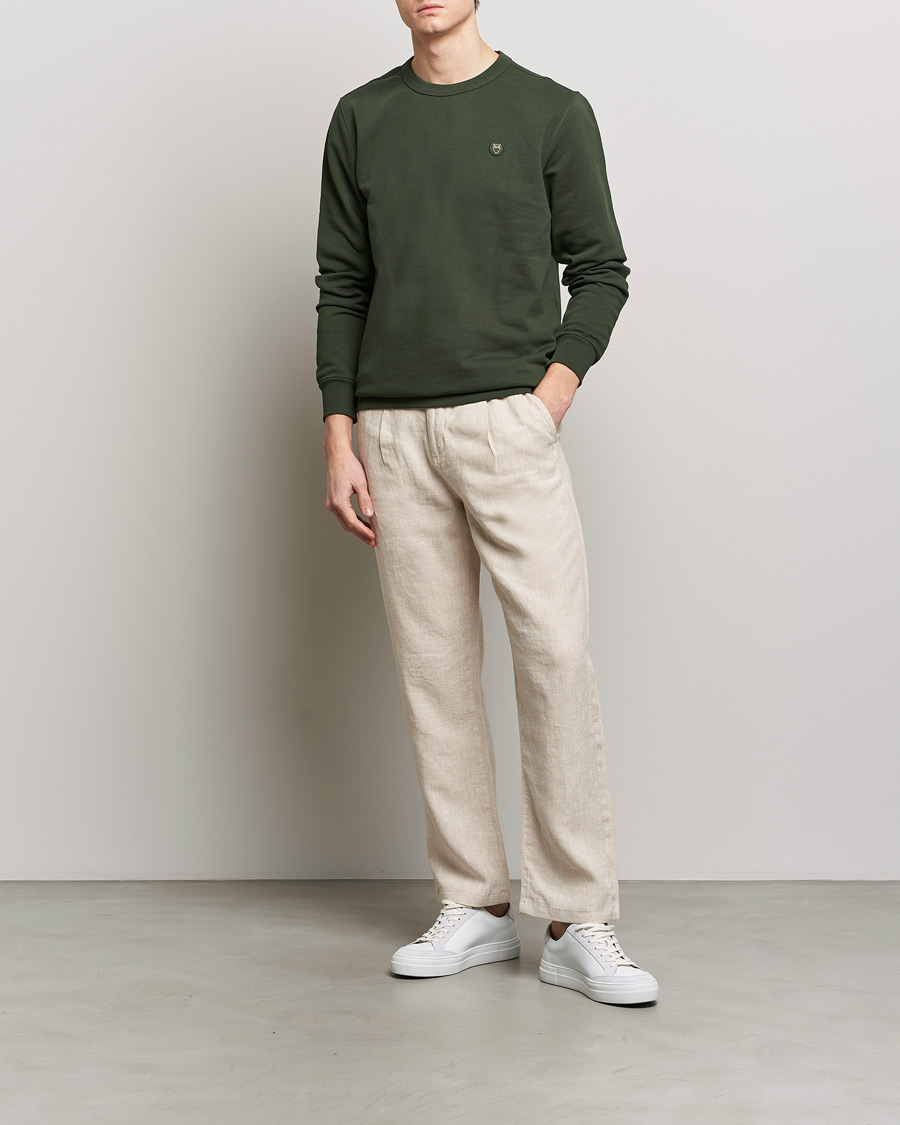 Heren | Broeken | KnowledgeCotton Apparel | Loose Linen Pants Light Feather Grey