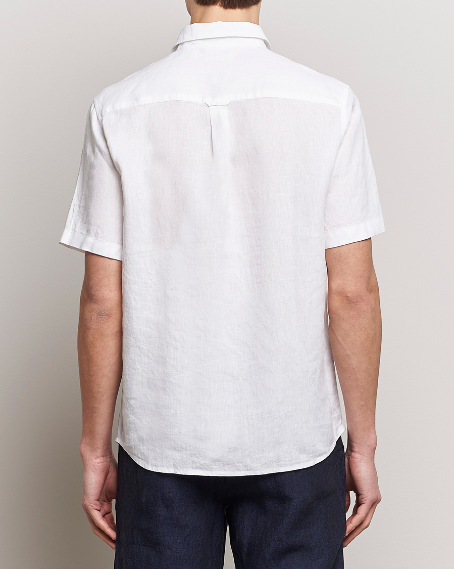 Heren | Overhemden | KnowledgeCotton Apparel | Regular Short Sleeve Linen Shirt Bright White
