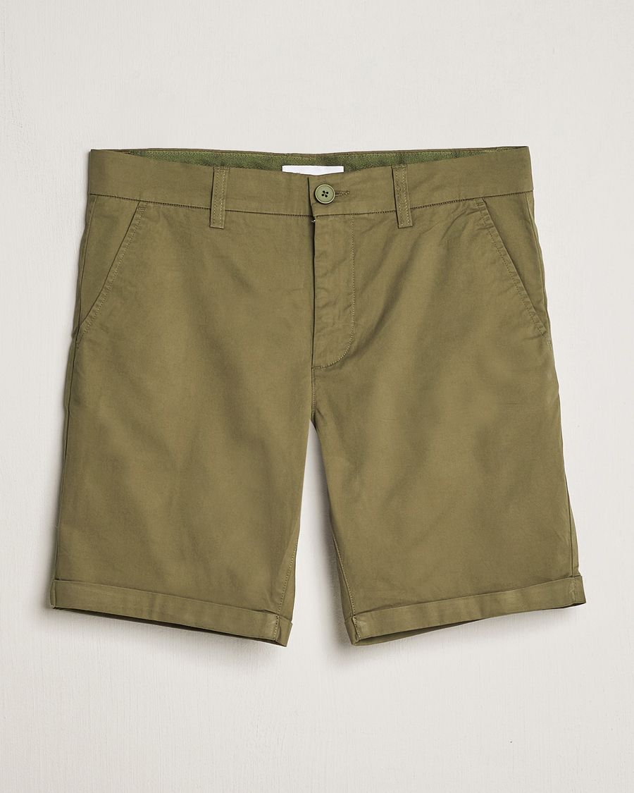 Heren | Korte broek | KnowledgeCotton Apparel | Regular Chino Poplin Shorts Burned Olive