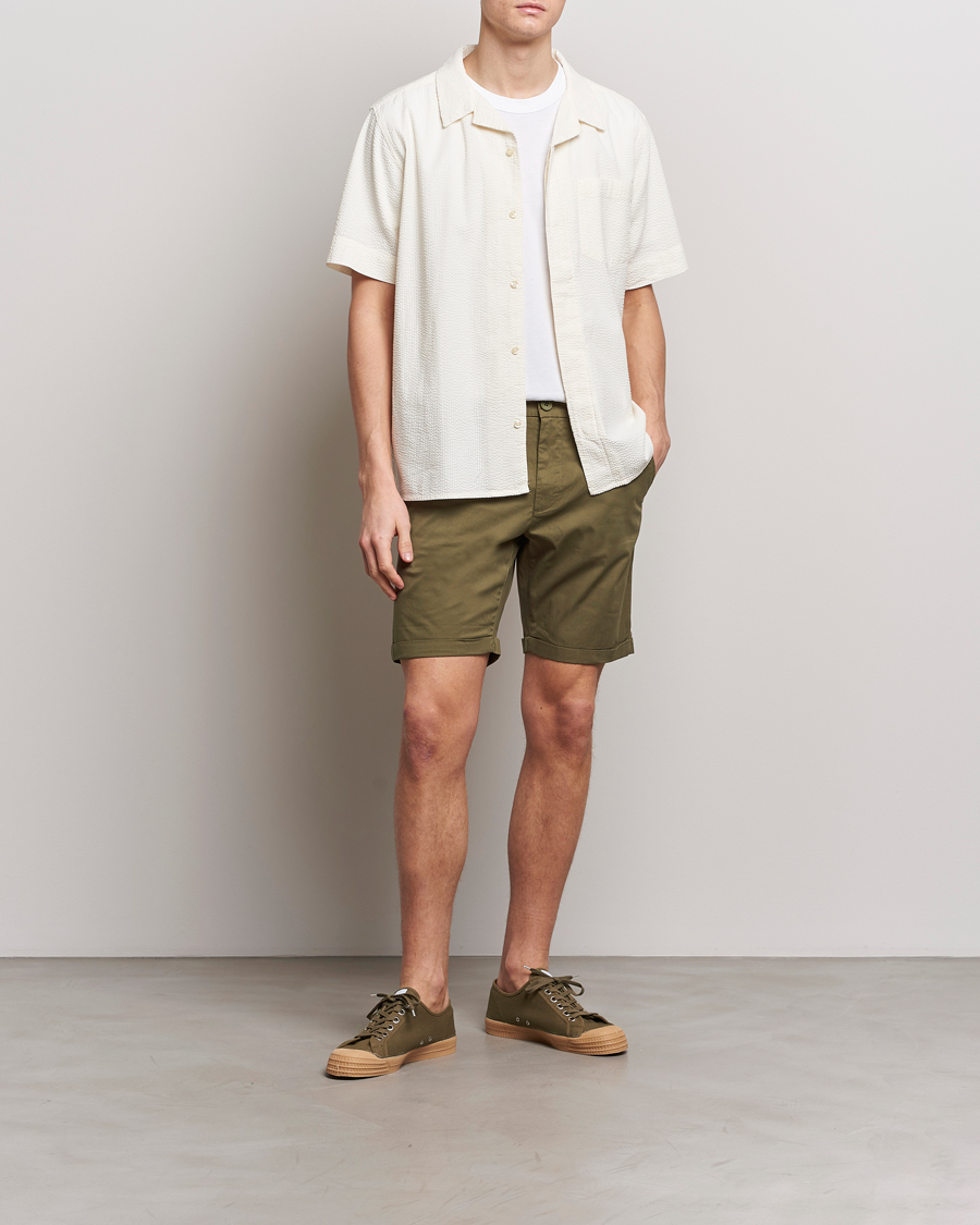Heren | Korte broek | KnowledgeCotton Apparel | Regular Chino Poplin Shorts Burned Olive