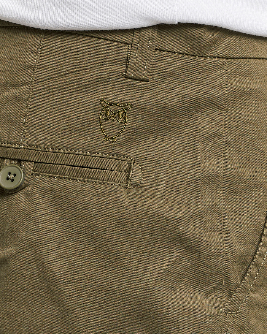 Heren | Korte broek | KnowledgeCotton Apparel | Regular Chino Poplin Shorts Burned Olive