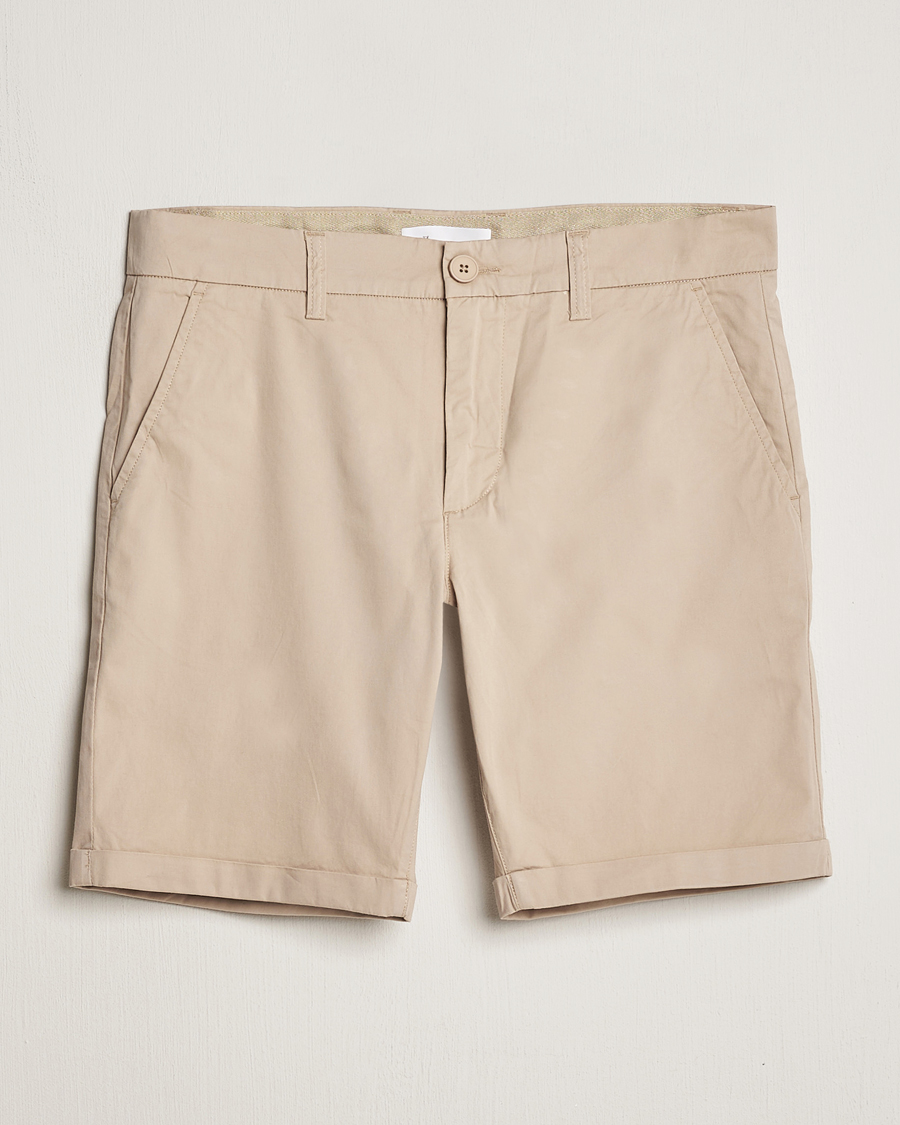 Heren | Korte broek | KnowledgeCotton Apparel | Regular Chino Poplin Shorts Light Feather Grey