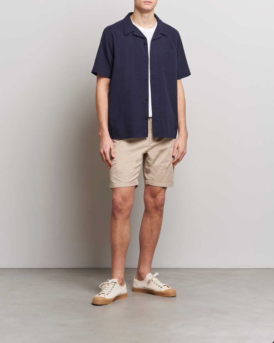 Heren | Korte broek | KnowledgeCotton Apparel | Regular Chino Poplin Shorts Light Feather Grey
