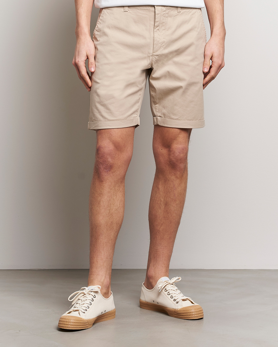 Heren | Chino-shorts | KnowledgeCotton Apparel | Regular Chino Poplin Shorts Light Feather Grey