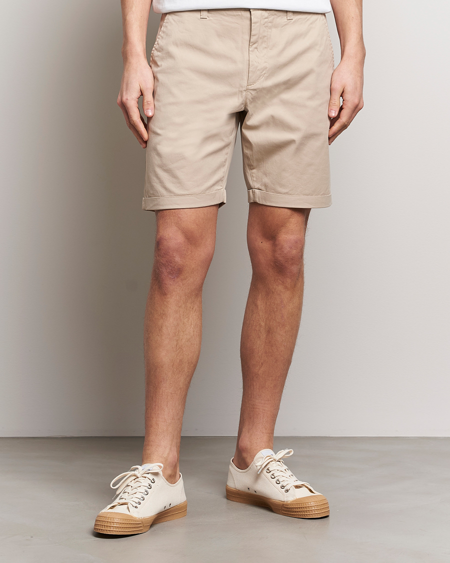 Heren | Korte broek | KnowledgeCotton Apparel | Regular Chino Poplin Shorts Light Feather Grey