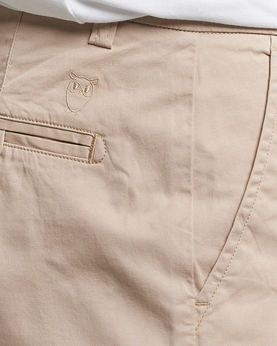 Heren | Korte broek | KnowledgeCotton Apparel | Regular Chino Poplin Shorts Light Feather Grey