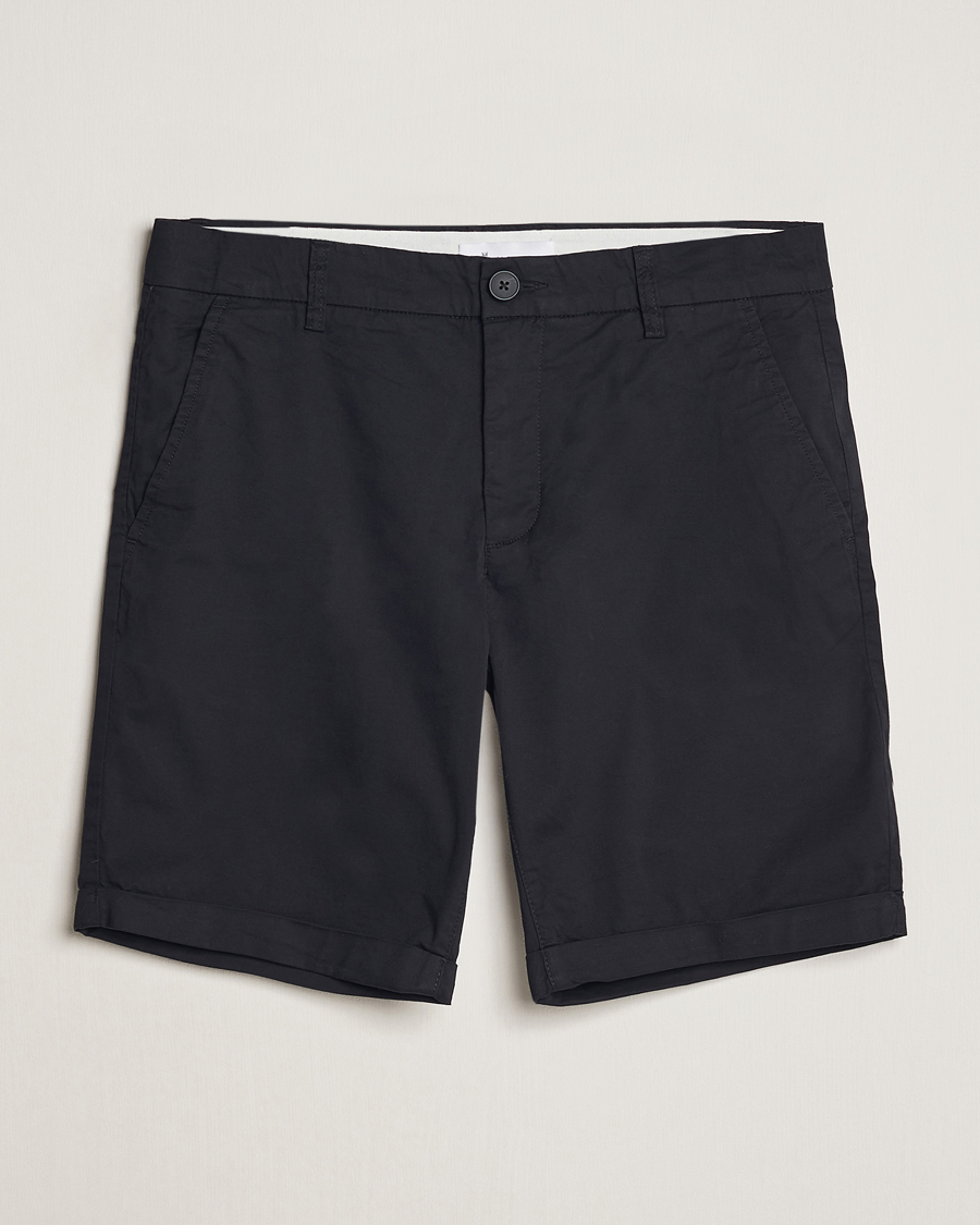 Heren | Korte broek | KnowledgeCotton Apparel | Regular Chino Poplin Shorts Jet Black