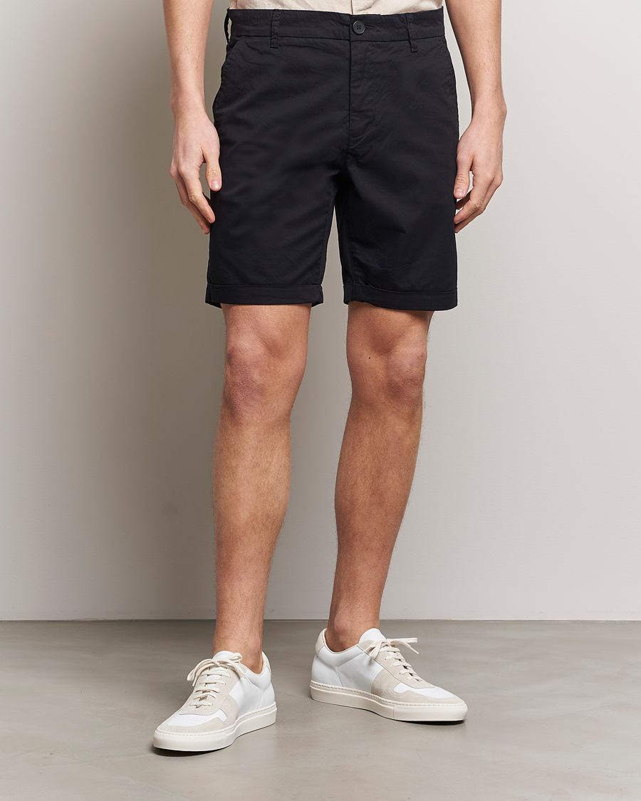 Heren | Chino-shorts | KnowledgeCotton Apparel | Regular Chino Poplin Shorts Jet Black