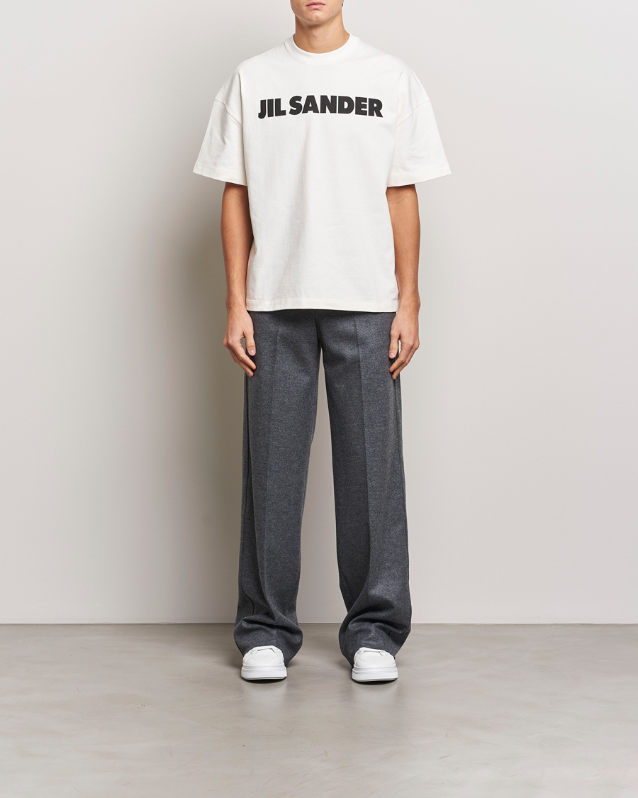 Heren | T-shirts | Jil Sander | Round Collar Logo T-Shirt White