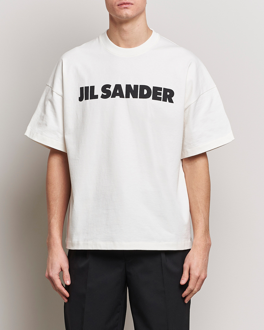 Heren | Jil Sander | Jil Sander | Round Collar Logo T-Shirt White