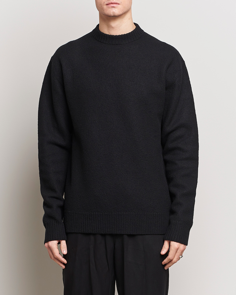 Heren | Ronde hals truien | Jil Sander | Lightweight Merino Wool Sweater Black