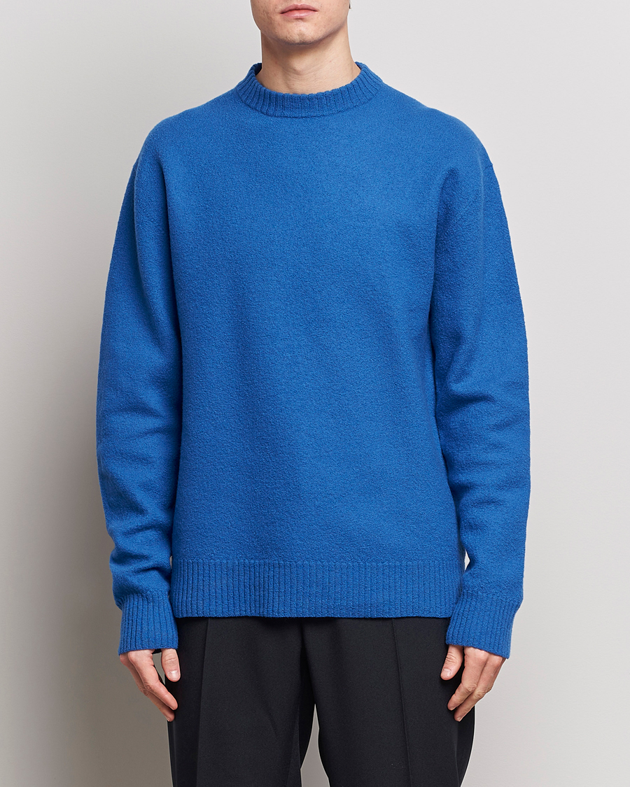 Heren | Jil Sander | Jil Sander | Lightweight Merino Wool Sweater Space Blue