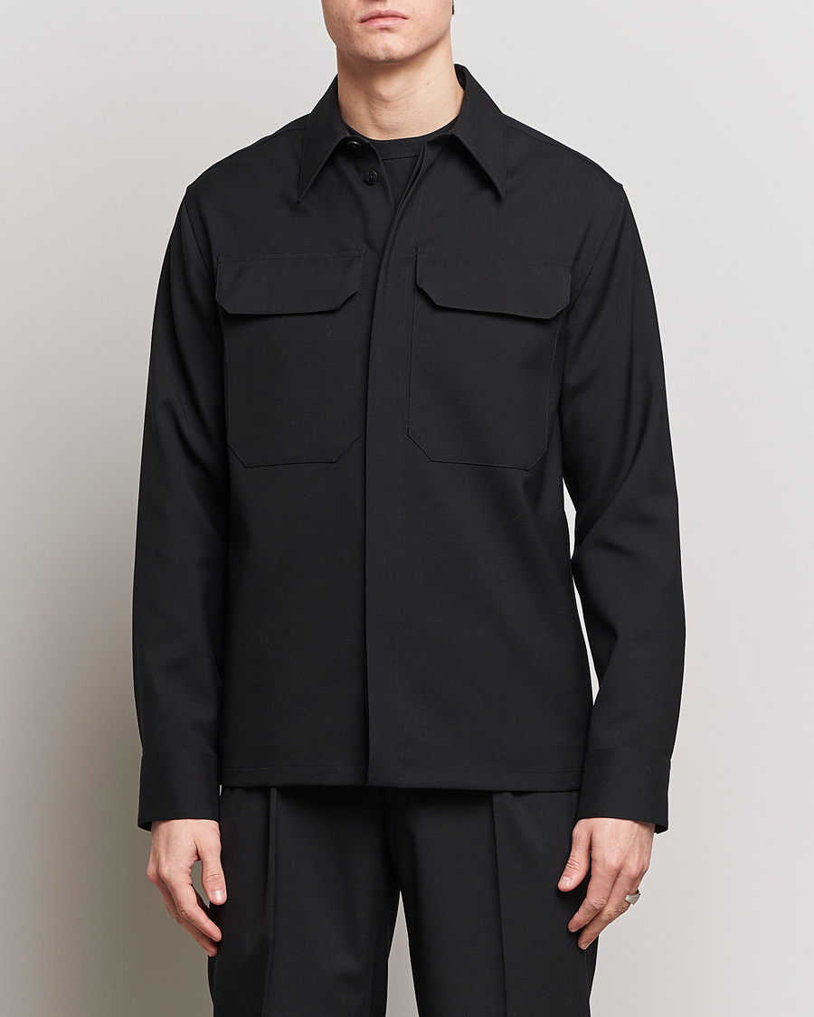 Heren | An Overshirt Occasion | Jil Sander | Double Pocket Overshirt Black