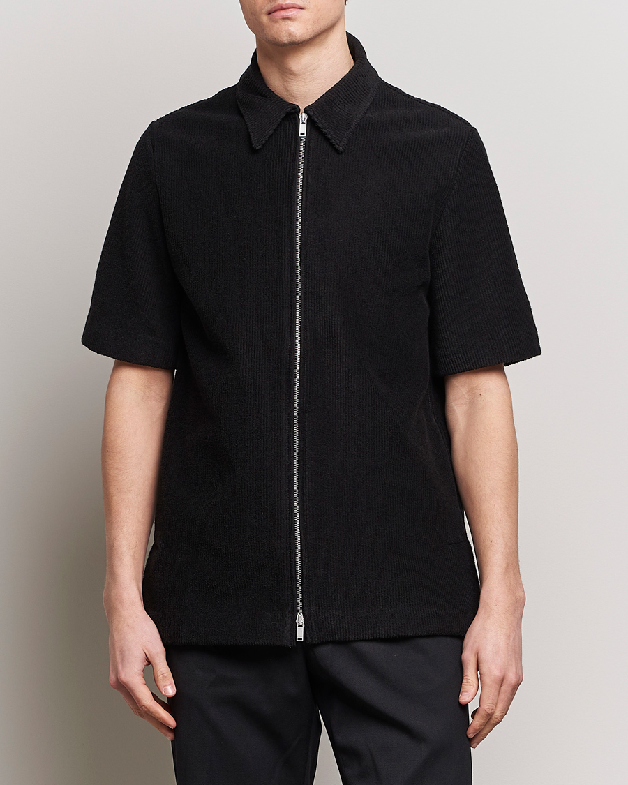 Men |  | Jil Sander | Full Zip Camp Shirt Black