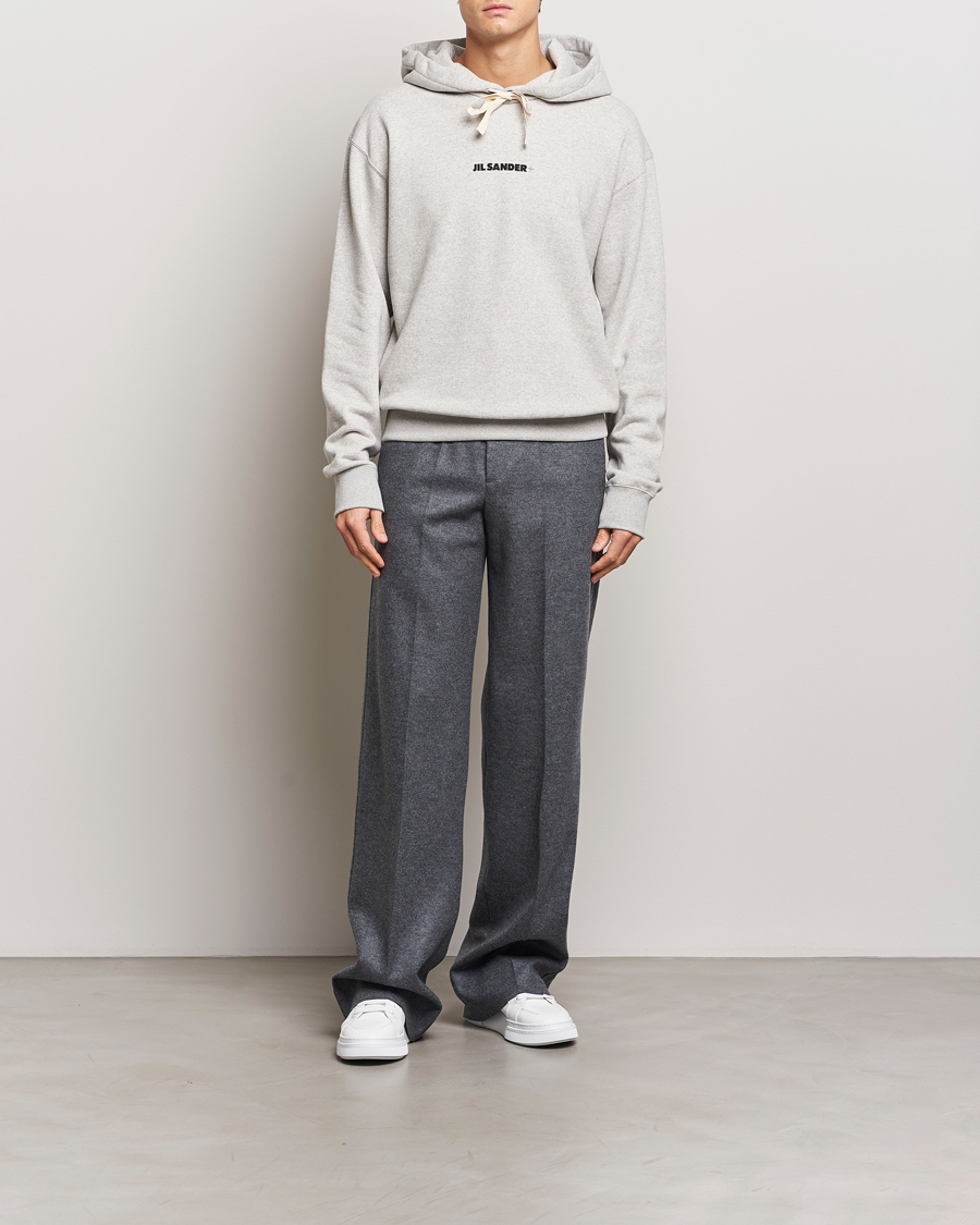 Heren | Truien | Jil Sander | Small Logo Cotton Hoodie Light Grey