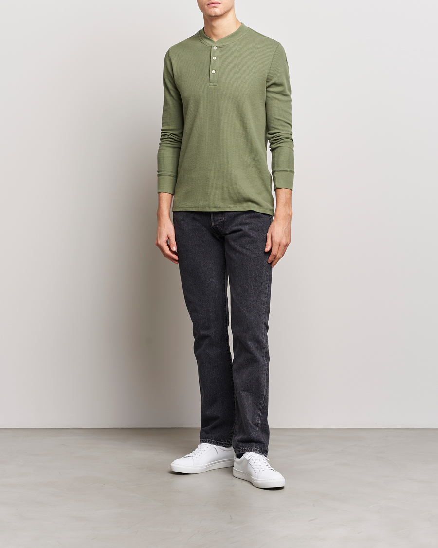 Heren | Truien | Levi's | Thermal Henley Bluish Olive