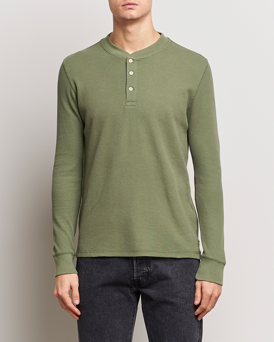 Heren | Truien | Levi's | Thermal Henley Bluish Olive