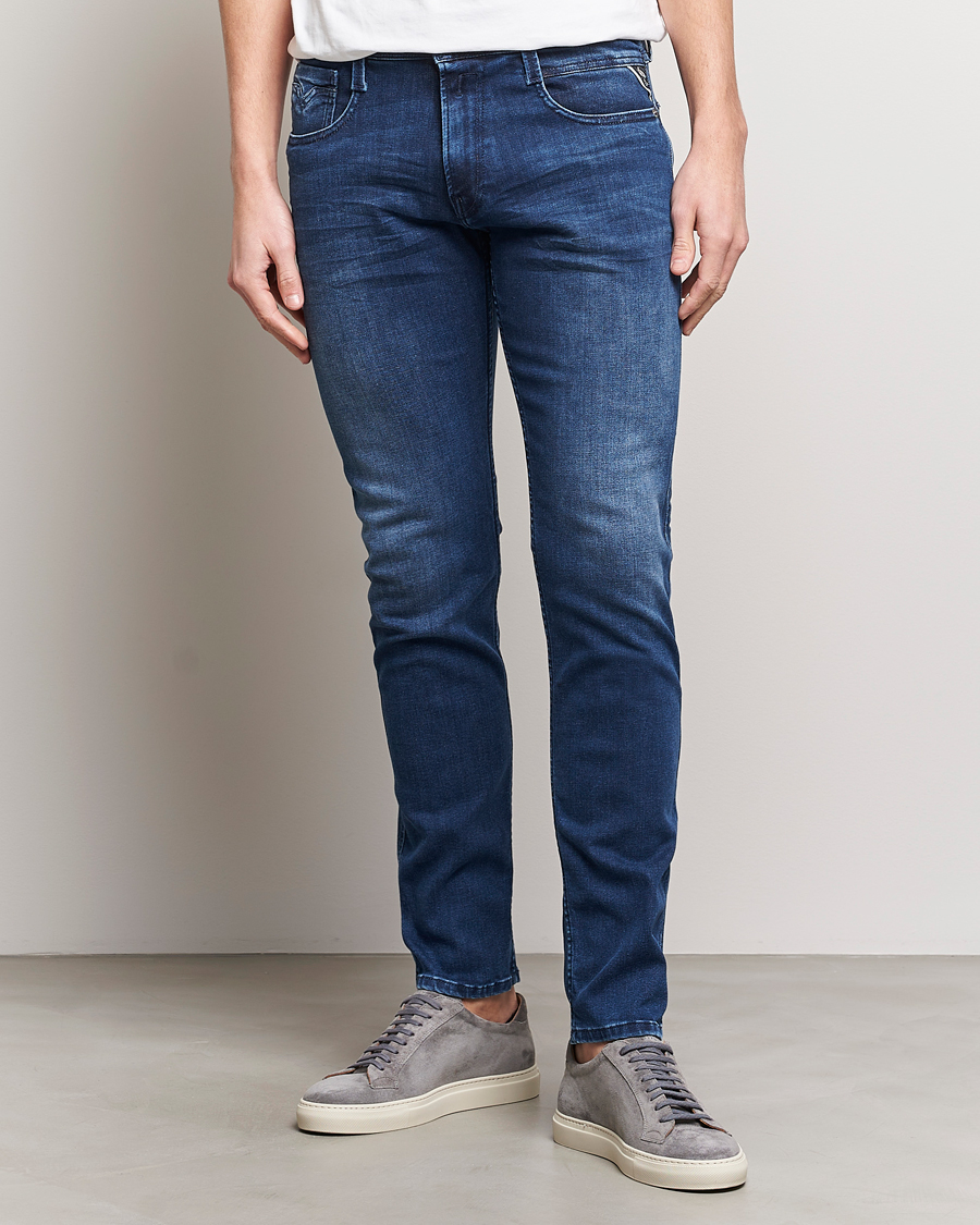 Heren | Blauwe jeans | Replay | Anbass Powerstretch Jeans Medium Blue