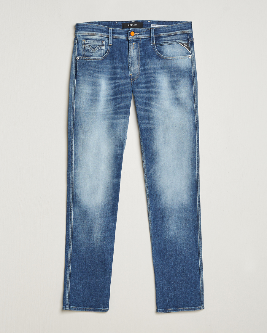 Heren | Jeans | Replay | Anbass Stretch Jeans Medium Blue