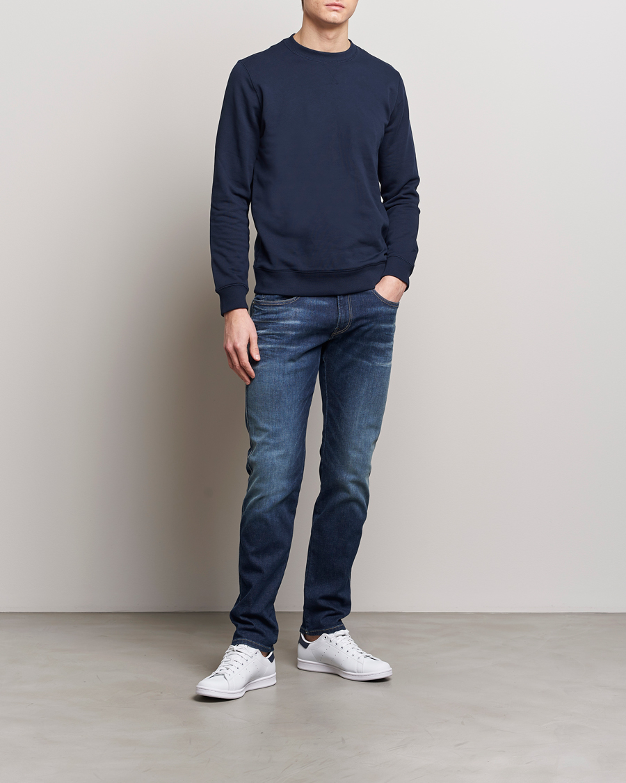 Heren | Jeans | Replay | Anbass Hyperflex Dust Wash Jeans Dark Blue