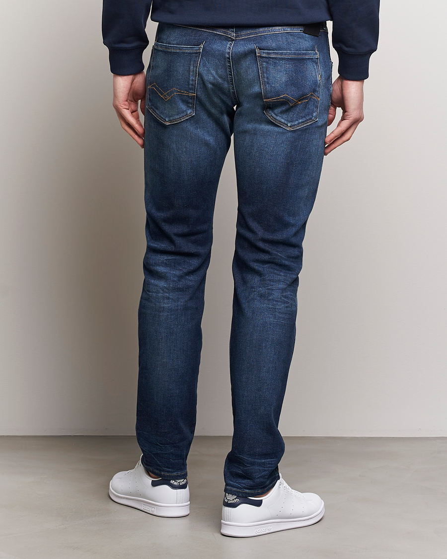 Heren | Jeans | Replay | Anbass Hyperflex Dust Wash Jeans Dark Blue