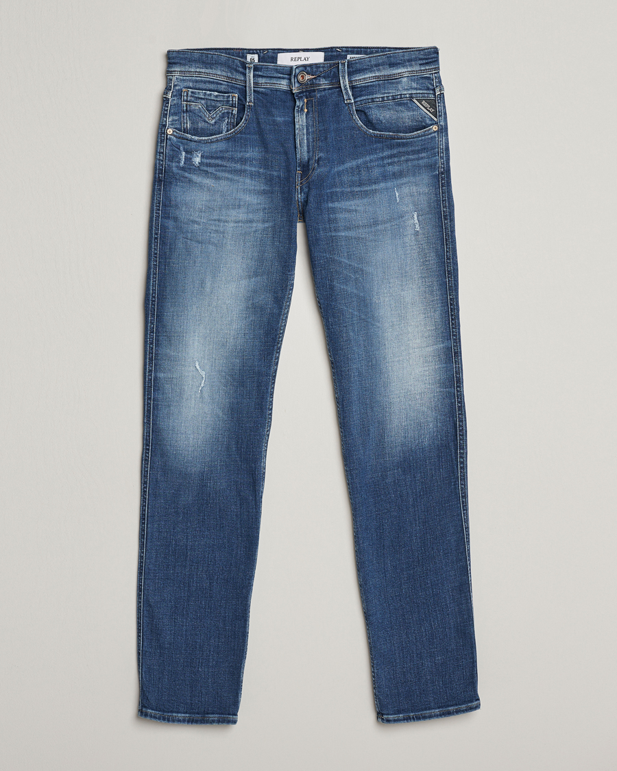 Heren | Jeans | Replay | Anbass 5 Year Stretch Jeans Medium Blue