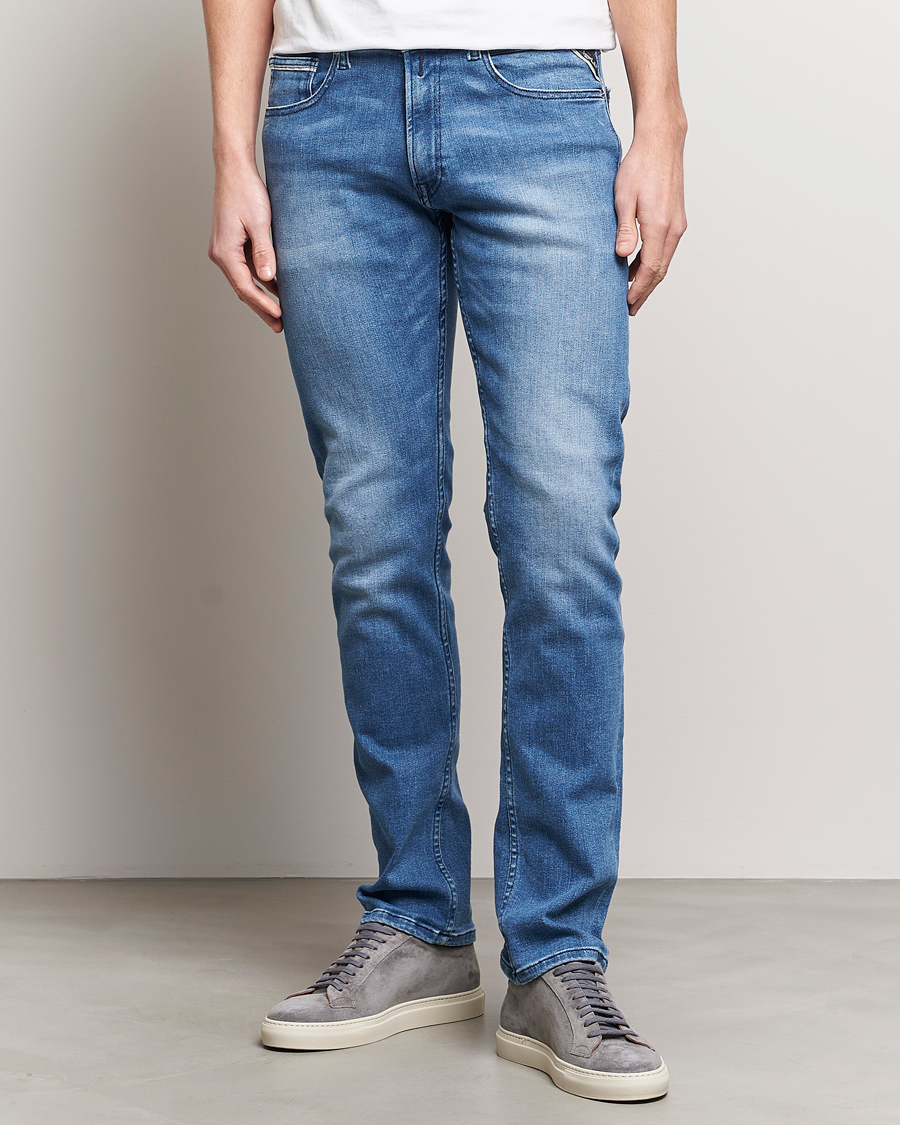 Heren | Kleding | Replay | Grover Straight Fit Powerstretch Jeans Medium Blue