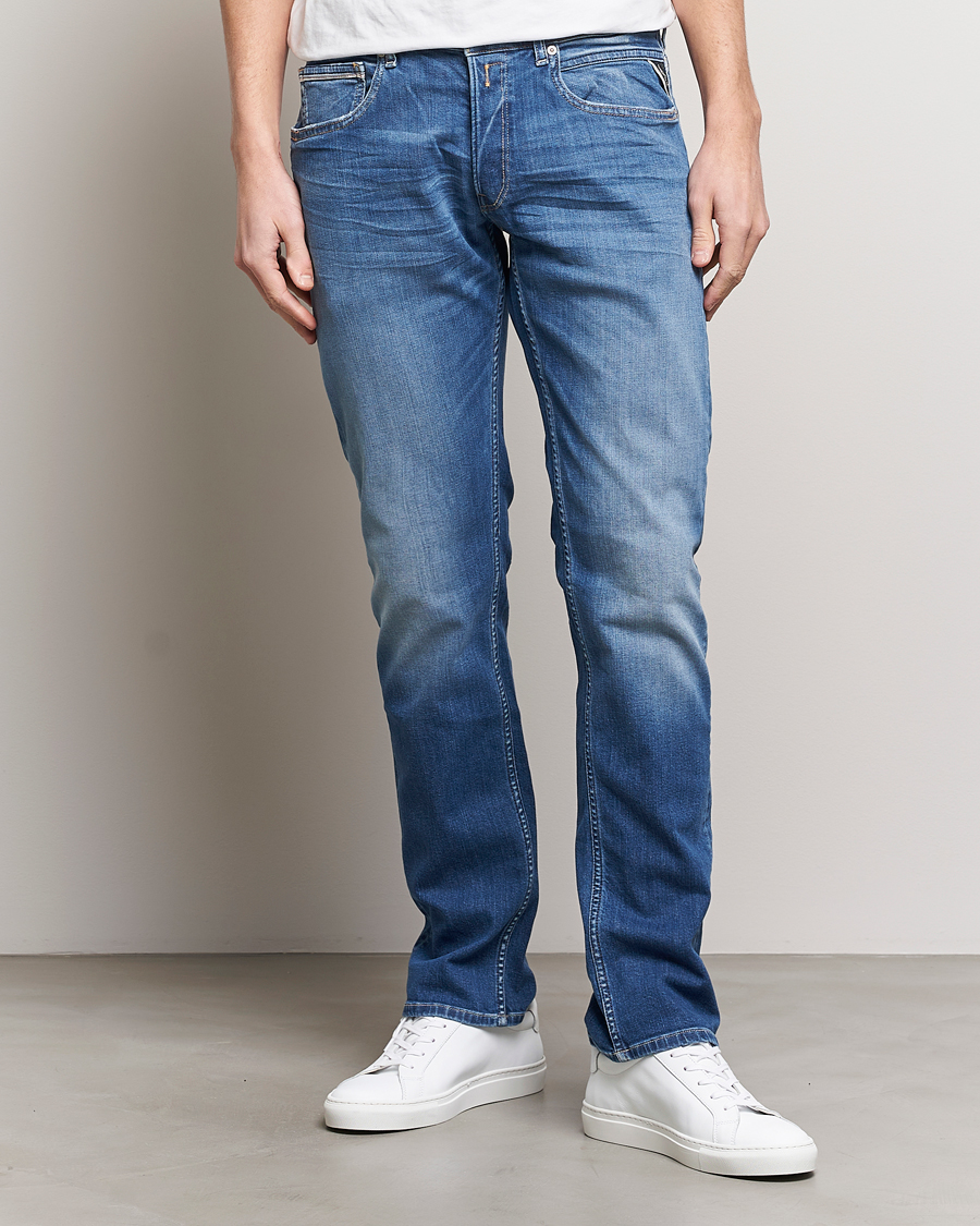 Heren | Kleding | Replay | Grover Straight Fit Stretch Jeans Medium Blue