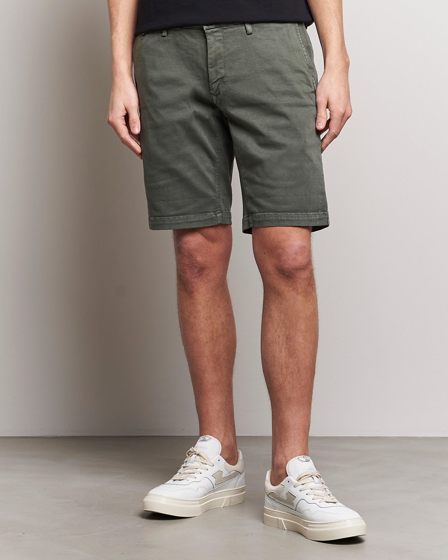Heren | Chino-shorts | Replay | Benni Hyperflex Shorts Dark Green