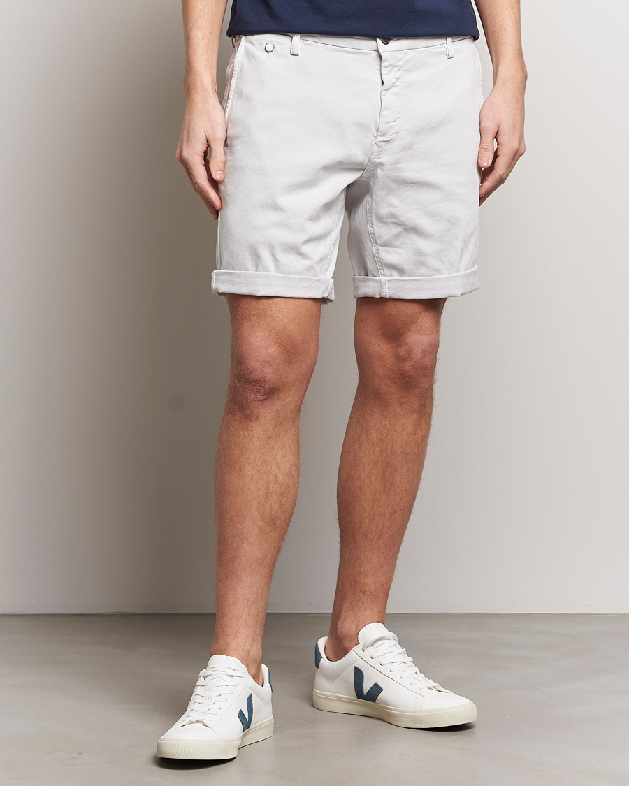 Heren | Chino-shorts | Replay | Benni Hyperflex Shorts Pearl Grey