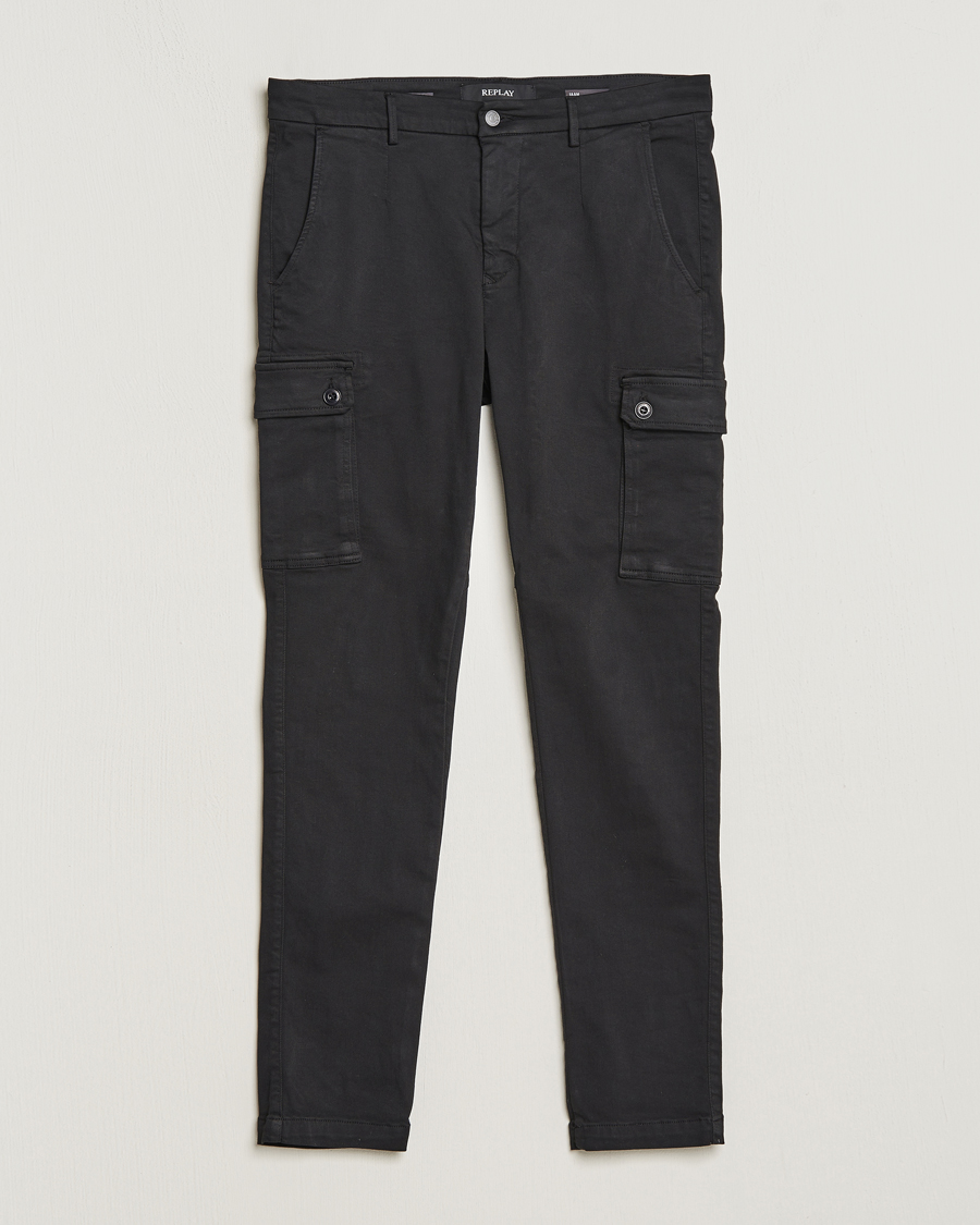 Heren | Broeken | Replay | Anbass Hyperflex X-Lite Cargo Pants Black