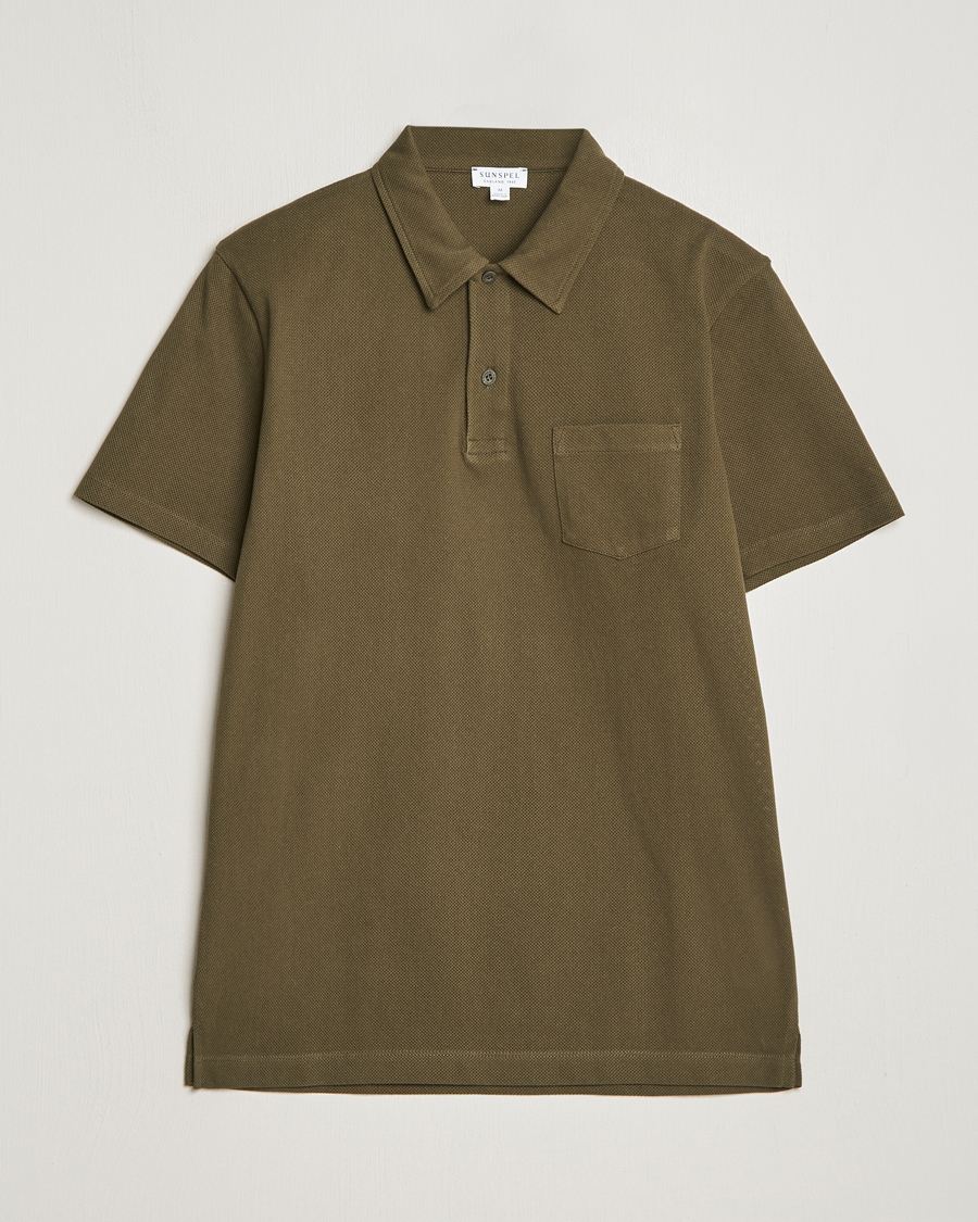 Heren | Polo's | Sunspel | Riviera Polo Shirt Dark Olive