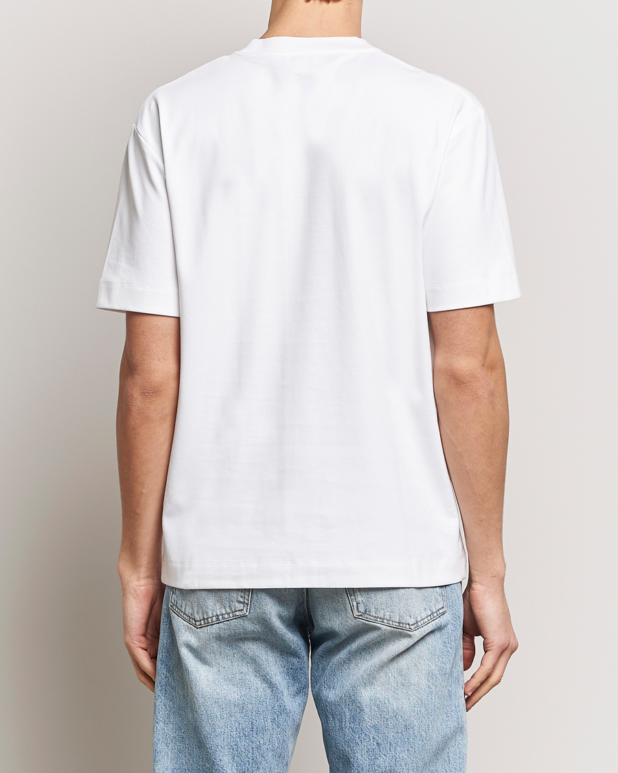 Heren | T-shirts | Sunspel | Heavyweight Mock Neck T-Shirt White