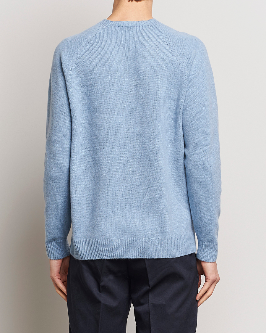 Heren | Truien | Sunspel | Lambswool Crew Neck Sky Blue