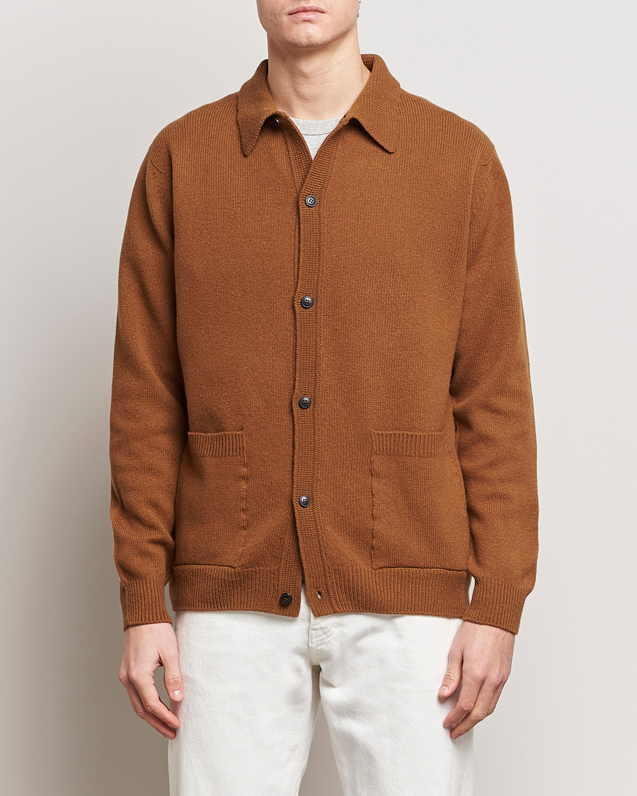 Heren | Afdelingen | Sunspel | Lambswool Jacket Dark Camel