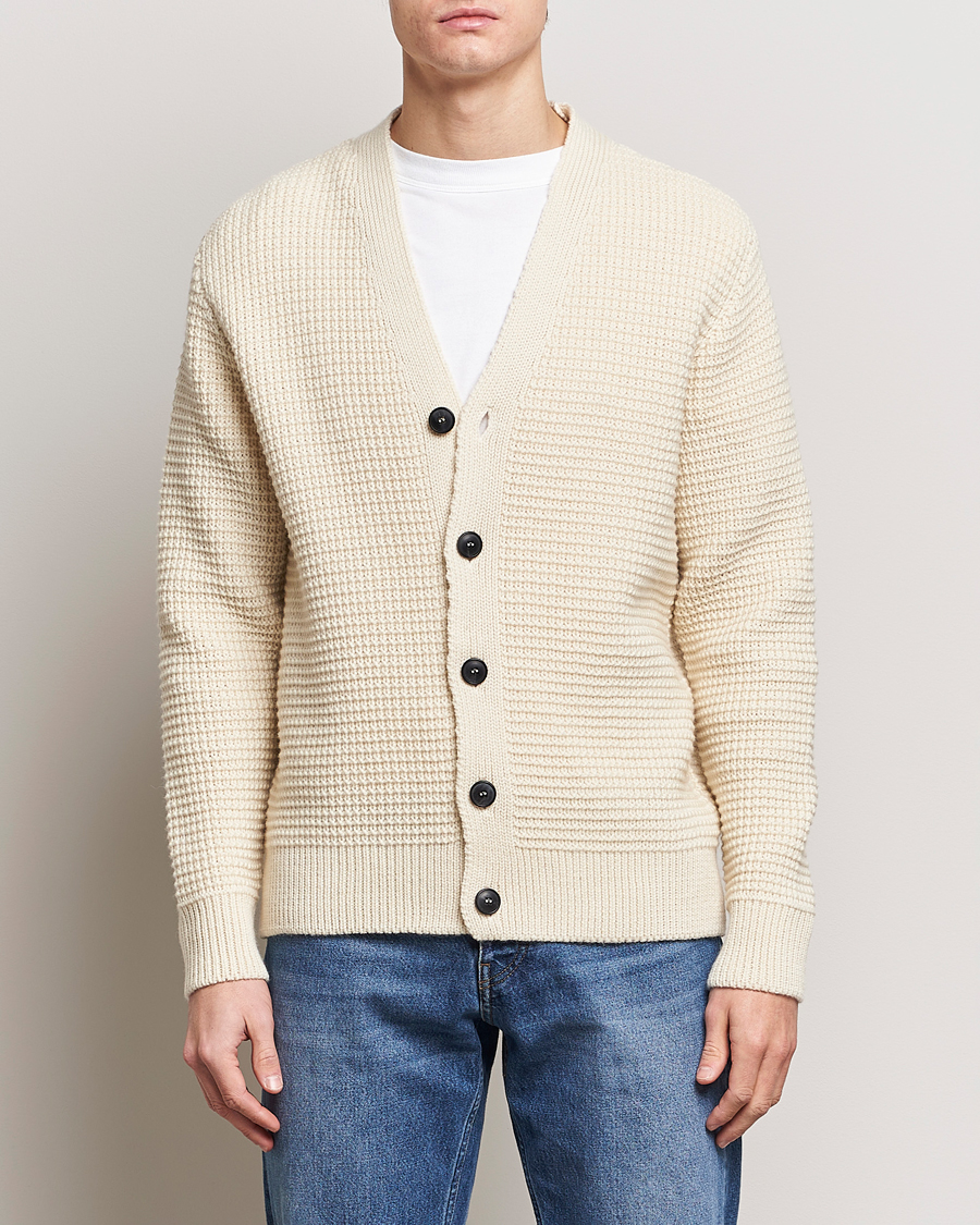 Heren | Sale Kleding | Sunspel | Fisherman Merino Wool Cardigan Ecru