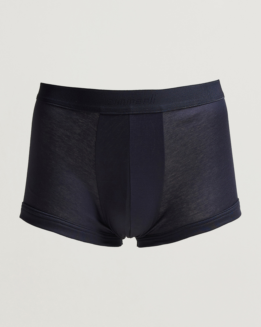 Heren | Ondergoed | Zimmerli of Switzerland | Sea Island Cotton Boxer Briefs Navy