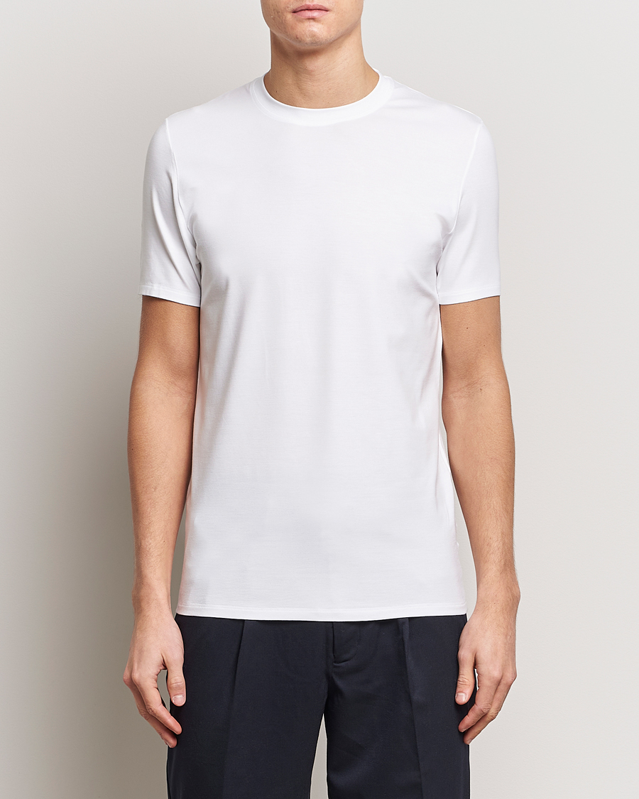 Heren |  | Zimmerli of Switzerland | Pureness Modal Crew Neck T-Shirt White